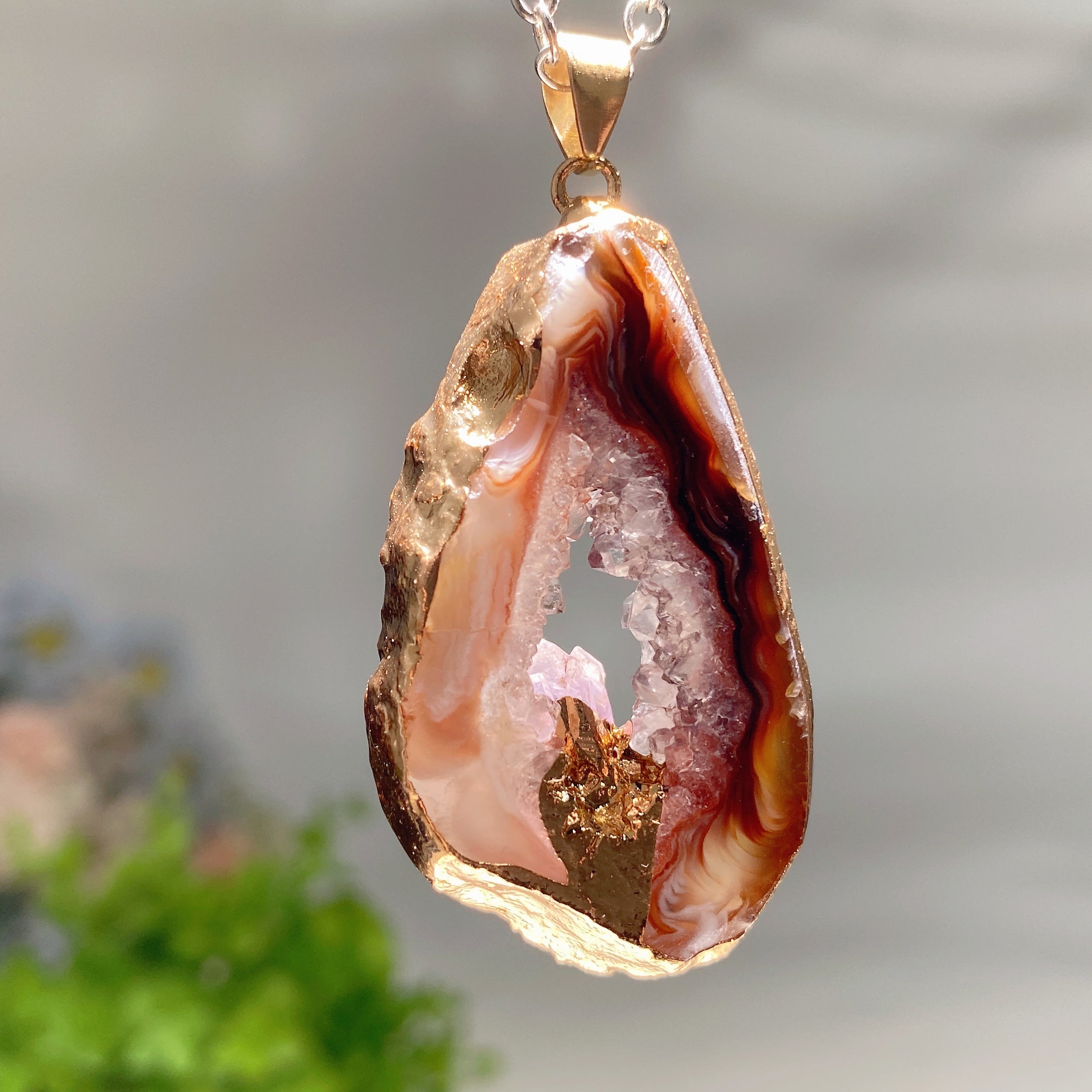 Irregular Druzy Amethyst Pendant 1.5-2 inch Crystal Healing