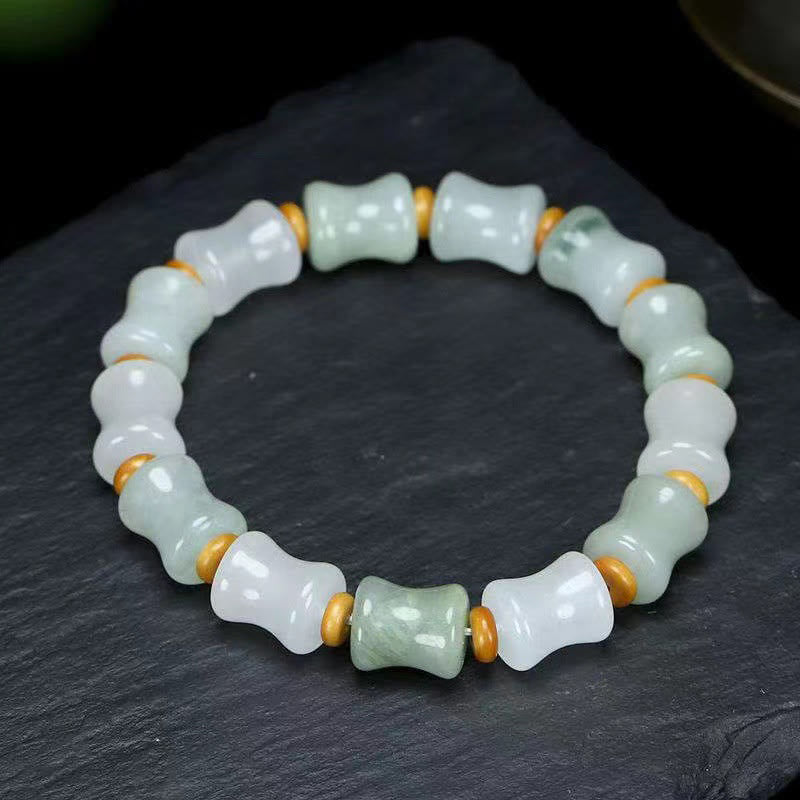 Jade Kokosnussschale Bambus Muster Fülle Armband