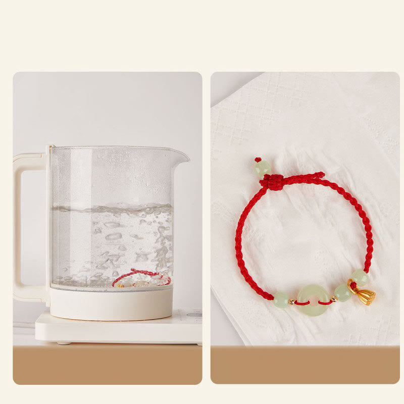 Jade Lotus Peace Buckle String Armband für Fülle