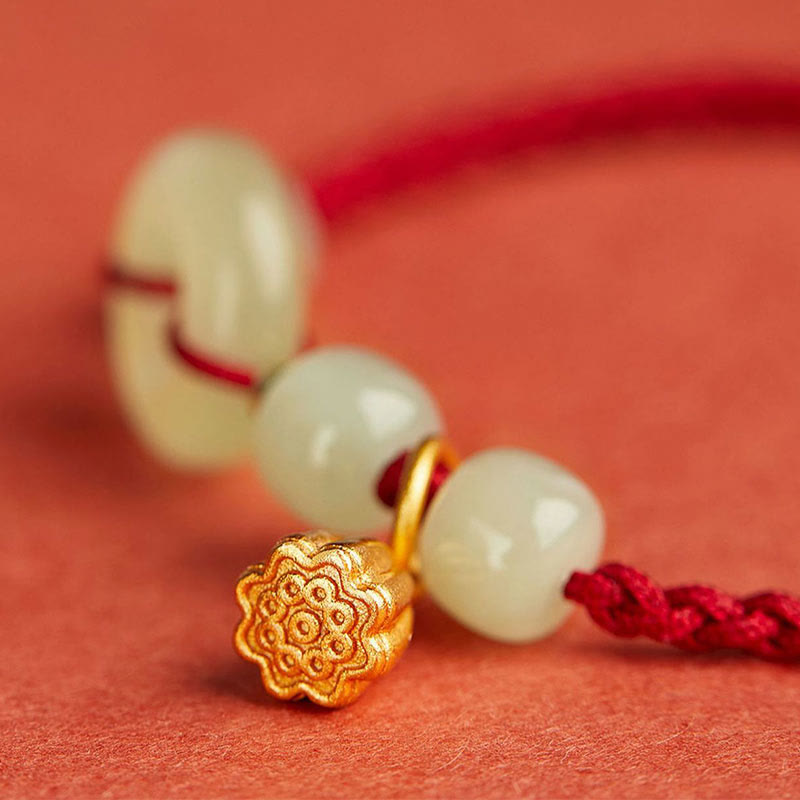 Jade Lotus Peace Buckle String Armband für Fülle