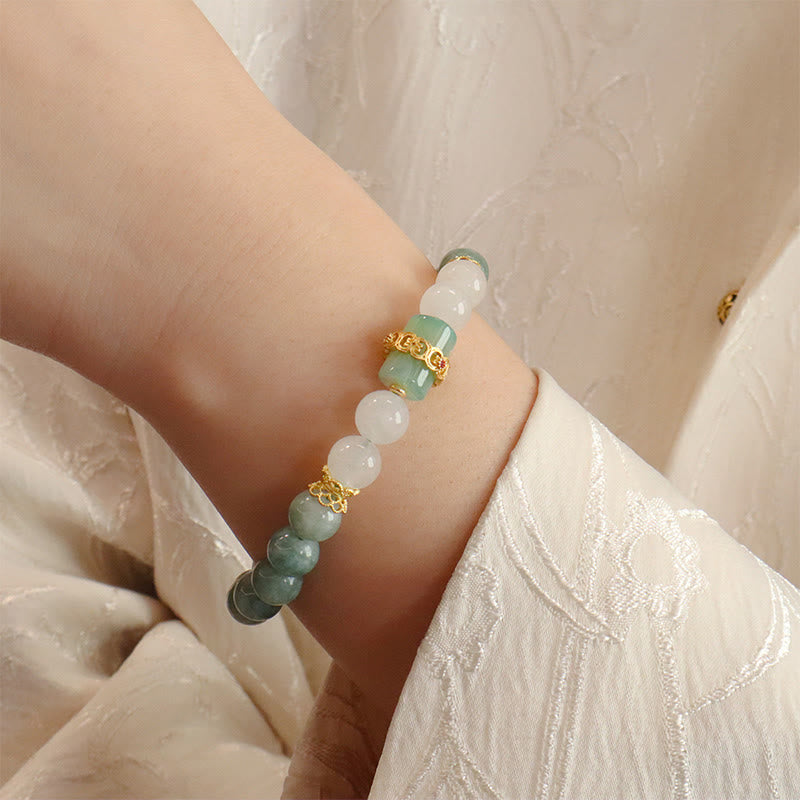 Jade Peace Buckle Armband | Ein- und zweilagige Glücksperlen