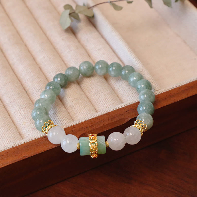 Jade Peace Buckle Armband | Ein- und zweilagige Glücksperlen