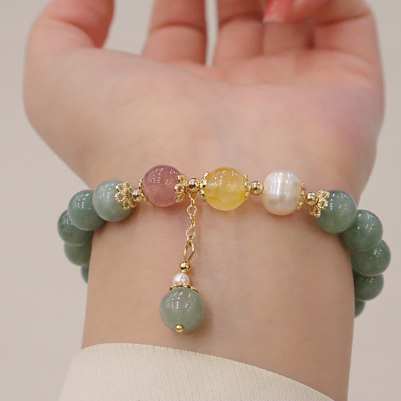 Jade-Perlenarmband für Wohlstand und Fülle