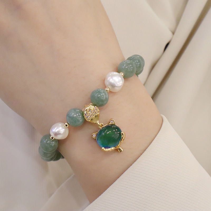 Jade-Charm-Armband „Prosperity“ 14–16 cm, Farbwechsel-Fuchs