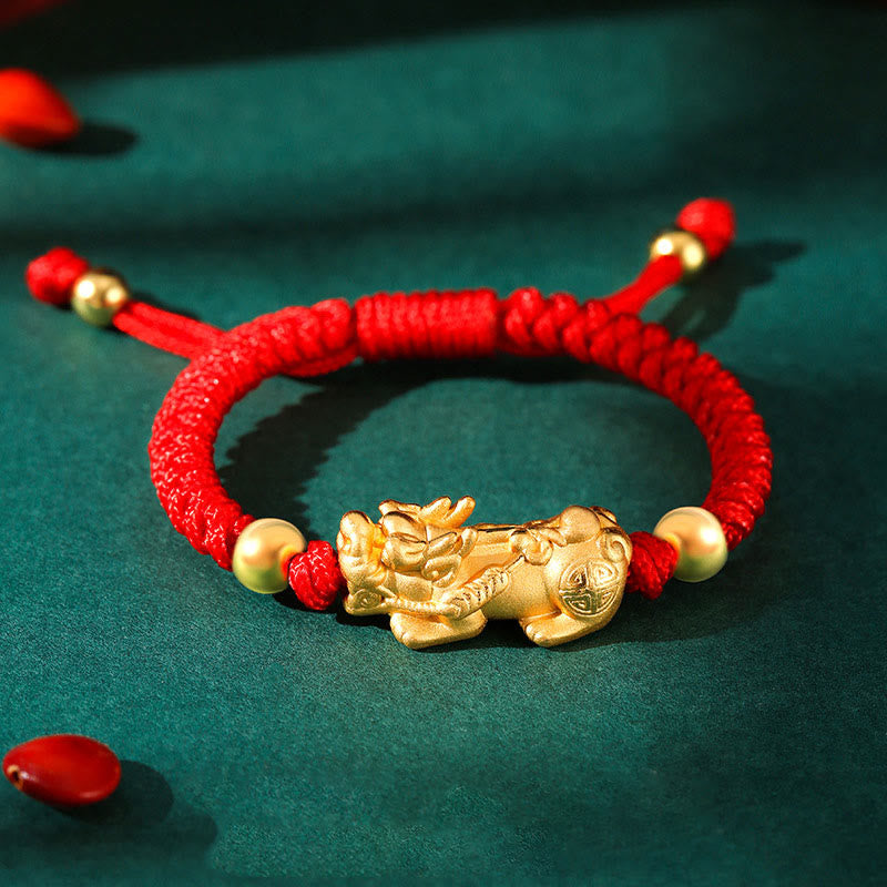 Pixiu-Armband für Kinder aus 999er Sterlingsilber mit King-Kong-Knoten zum Schutz