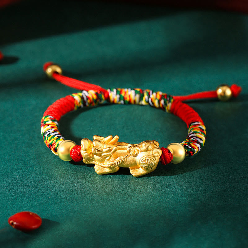 Pixiu-Armband für Kinder aus 999er Sterlingsilber mit King-Kong-Knoten zum Schutz