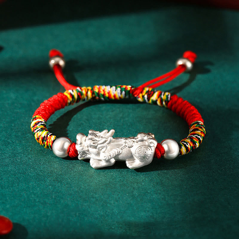 Pixiu-Armband für Kinder aus 999er Sterlingsilber mit King-Kong-Knoten zum Schutz