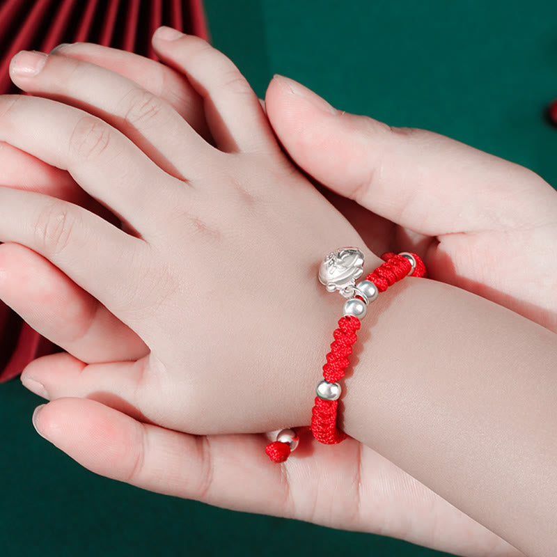 Spirituelles Armband aus Sterlingsilber für Kinder mit Fu-Charm-Anhänger
