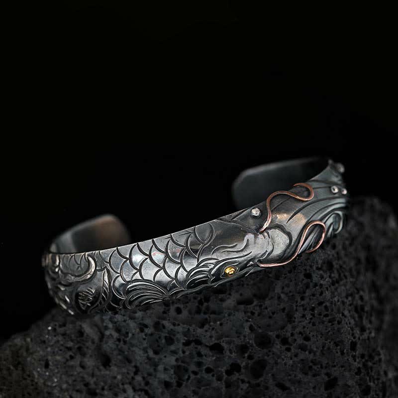Koi-Fisch-Armband aus 999er Sterlingsilber und 990er Gold für Glück
