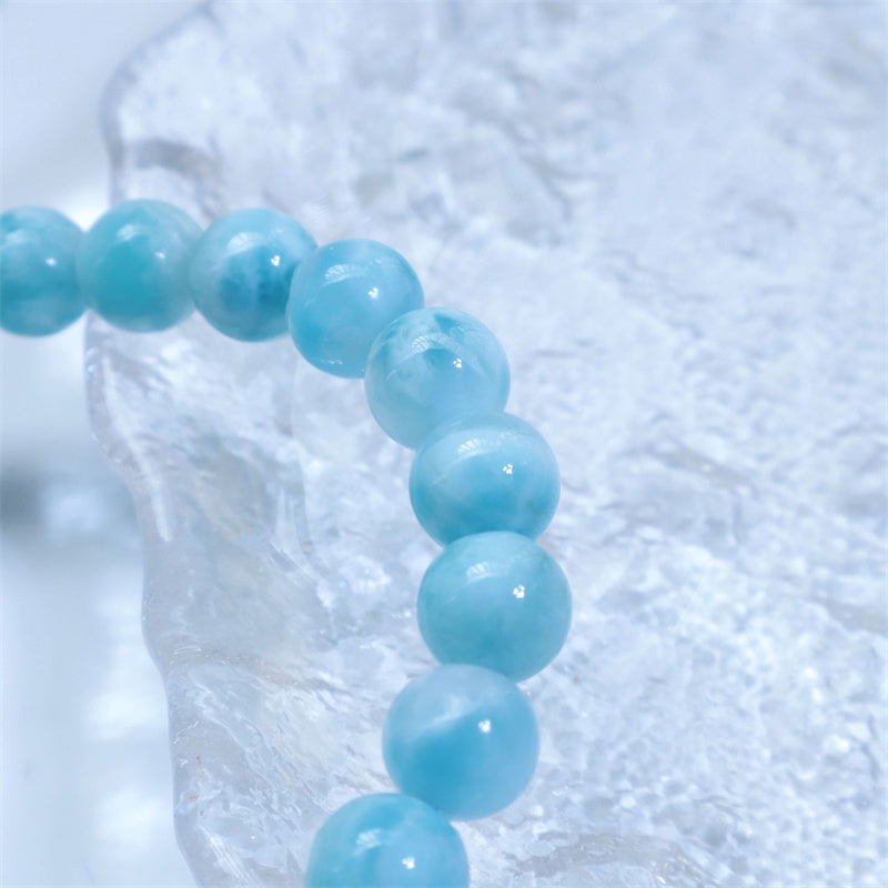 Larimar Weisheits-Vertrauensarmband 8mm Naturstein