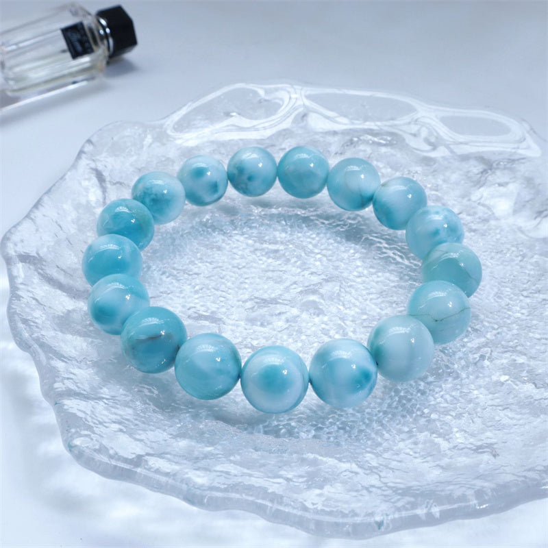Larimar Weisheits-Vertrauensarmband 8mm Naturstein