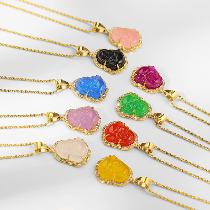 Lachender Buddha Feng Shui Jade Wohlstandskette