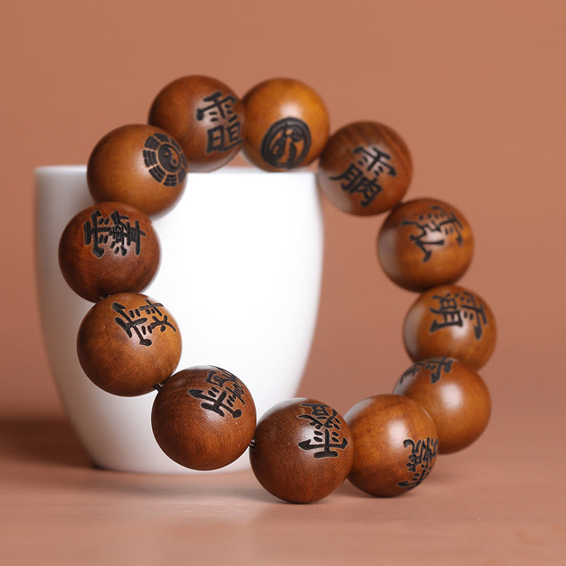 Vom Blitz getroffenes Jujube-Holz, 12 mm, spirituelles Schutzarmband