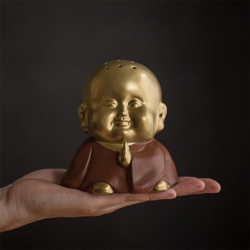 Kleiner Buddha-Räucherbrenner aus Keramik für Heilung und Meditation