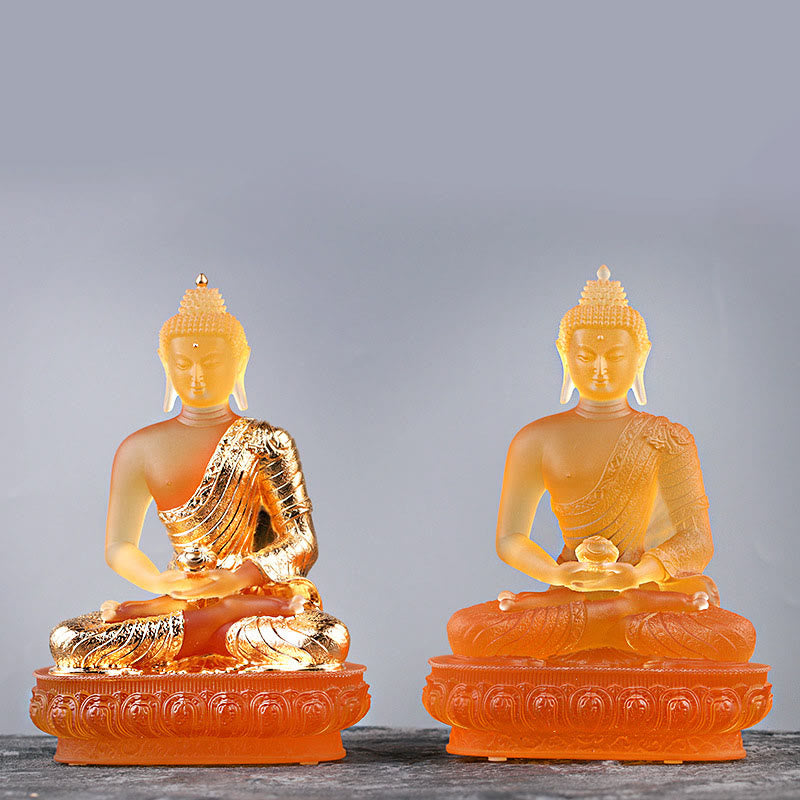 Liuli Buddha Statue Serenity Figur 15cm Feng Shui Art