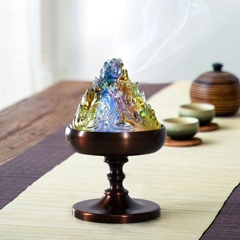 Liuli Crystal Mountain Räuchergefäß für Meditation und Heilung
