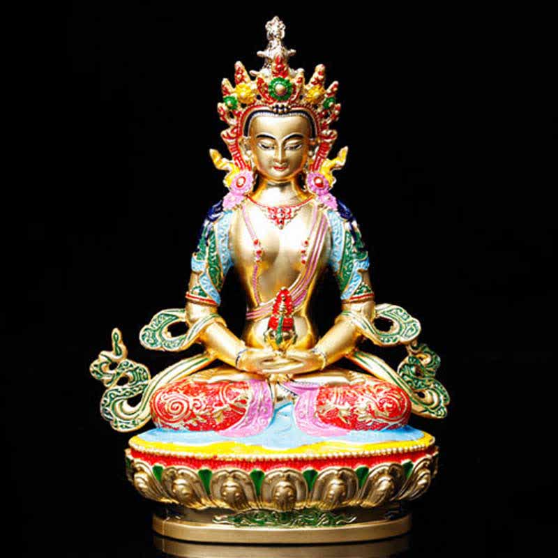 Langlebigkeits-Buddha-Statue, 16 cm, Legierung, Gelassenheitsfigur