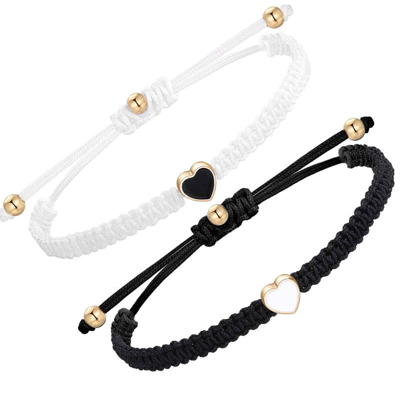 Liebesherz-Paar-Armbänder mit roten Schnüren