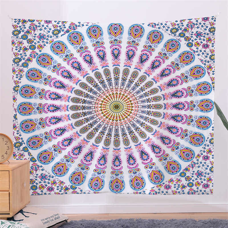 Mandala-Wandteppich Roségold 150x230cm für Kreativität & Konzentration