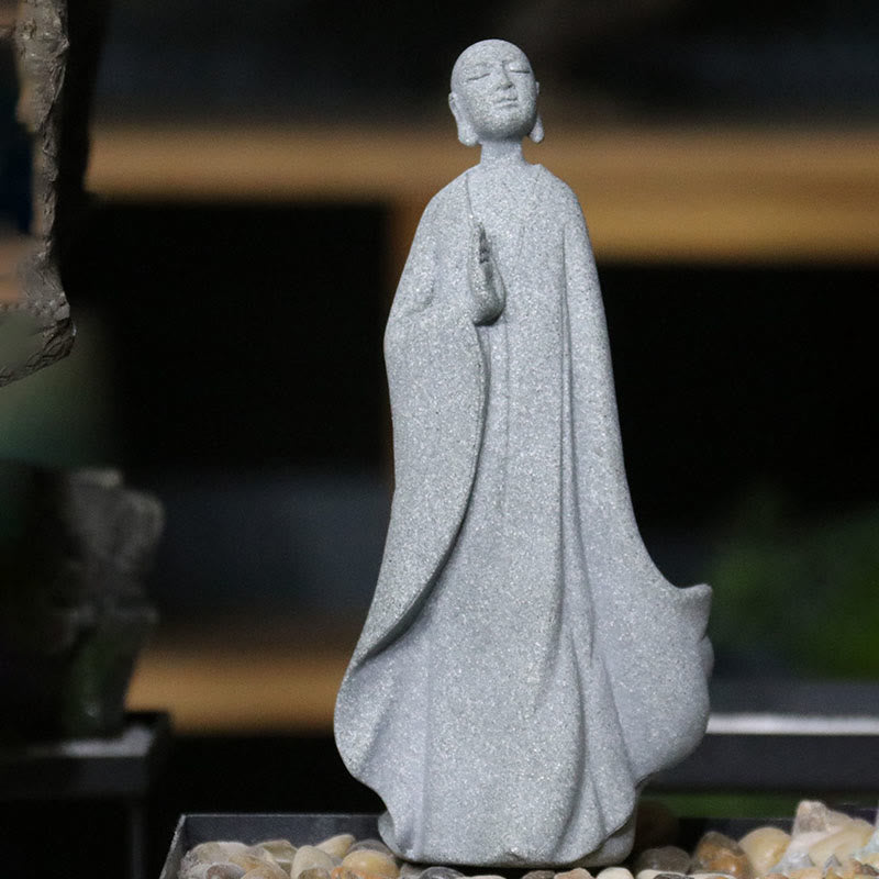 Meditations-Buddha-Statue aus Sandstein für Gelassenheit und Frieden