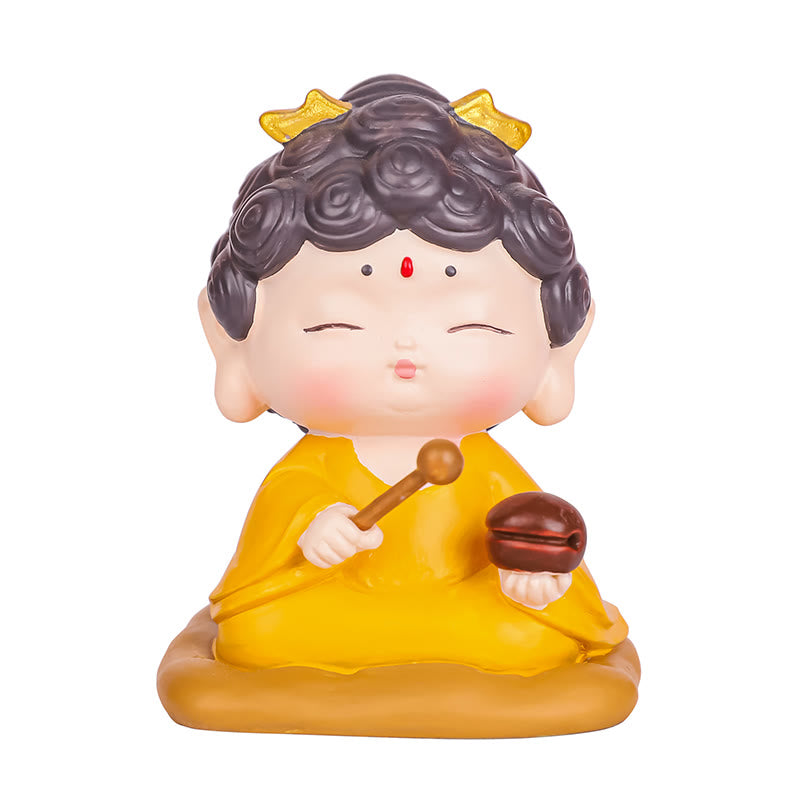 Meditations-Lotus-Amitabha-Buddha-Statue aus Kunstharz, Heimdekoration
