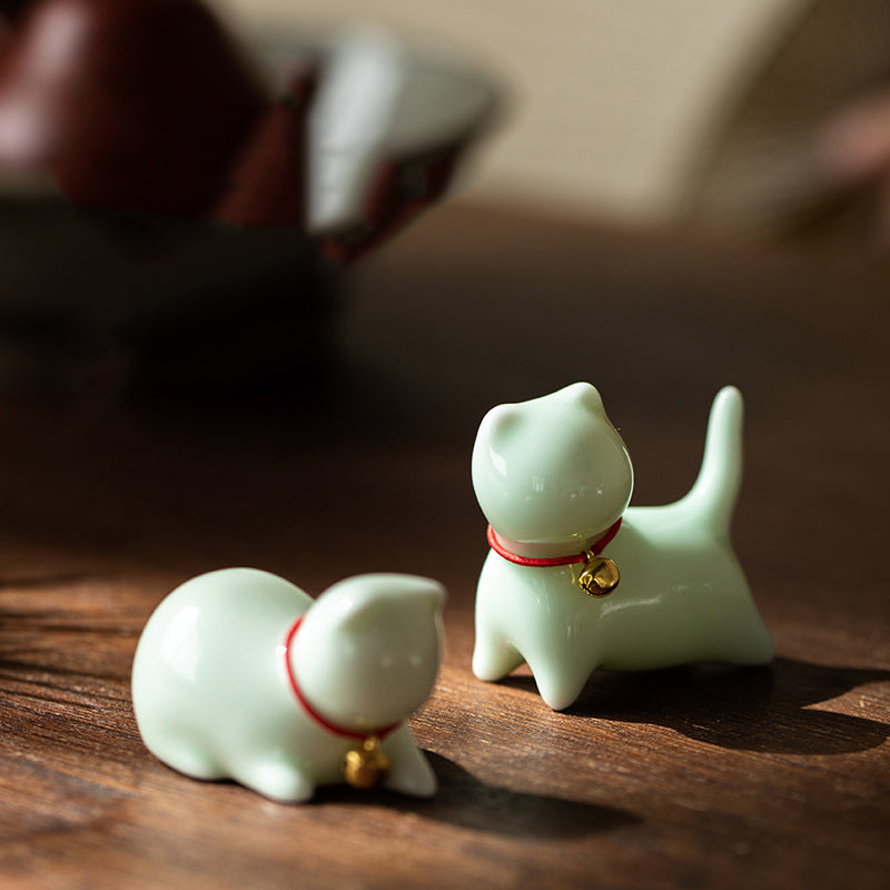 Mini-Keramik-Katzen-Teehaustier | Sitzende & stehende Figur 5 cm