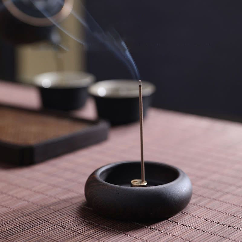 Mini-Meditations-Räuchergefäß aus Ebenholz, 6,6 cm