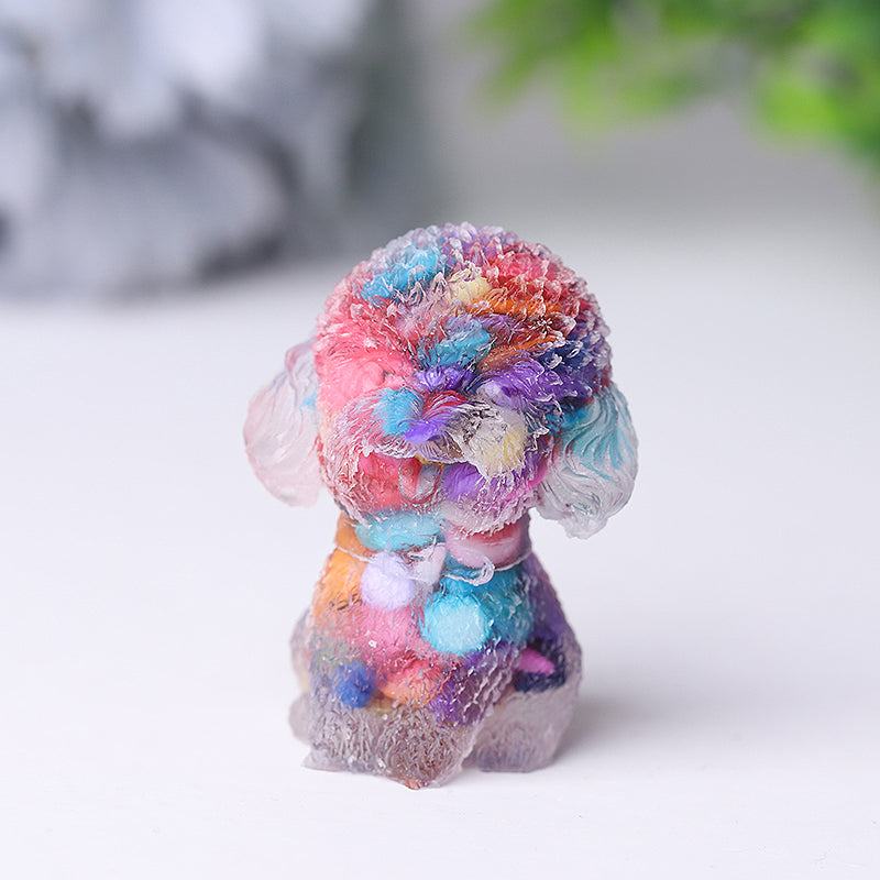 Mini-Hundefigur aus Harzkristall, 1,5 Zoll, Heilstatue