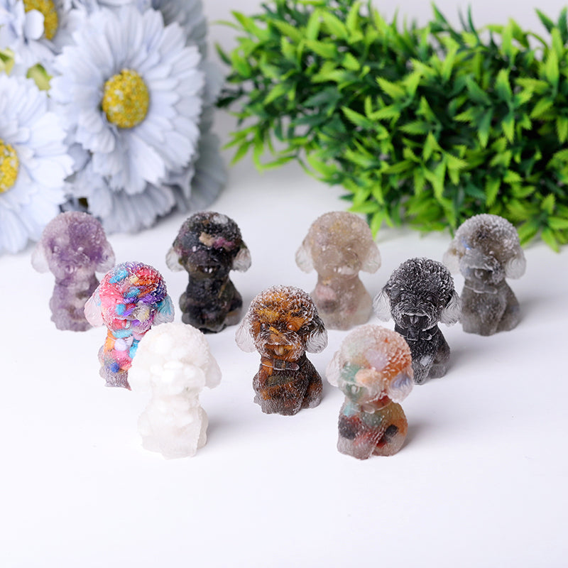Mini-Hundefigur aus Harzkristall, 1,5 Zoll, Heilstatue