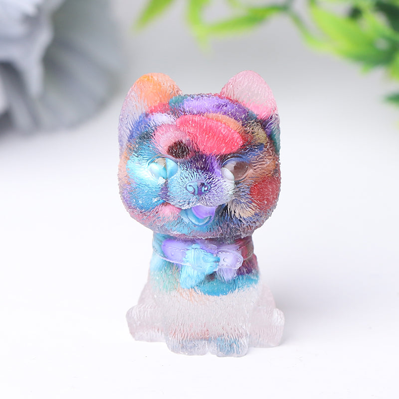 Mini-Hundefigur aus Harzkristall – 1,6 Zoll Heilfigur