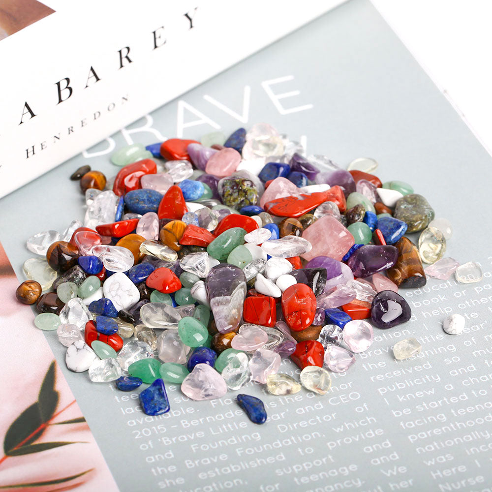 Gemischte Edelstein-Trommelsteine, 5–9 mm, Kristallsplitter