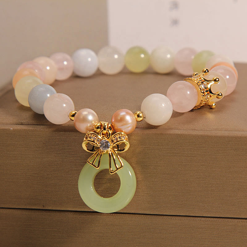 Morganit-Peace-Schnalle-Jade-Armband für Selbstvertrauen und Ruhe