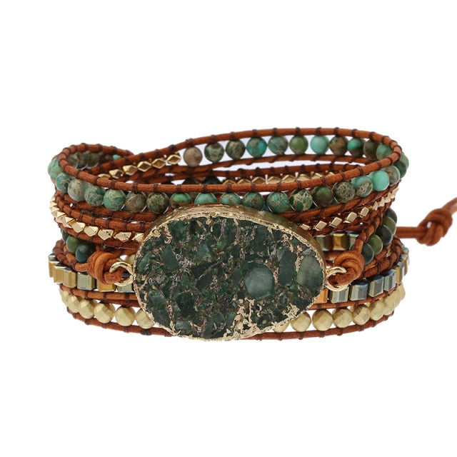 Moosachat Natur-inspiriertes Wickelarmband