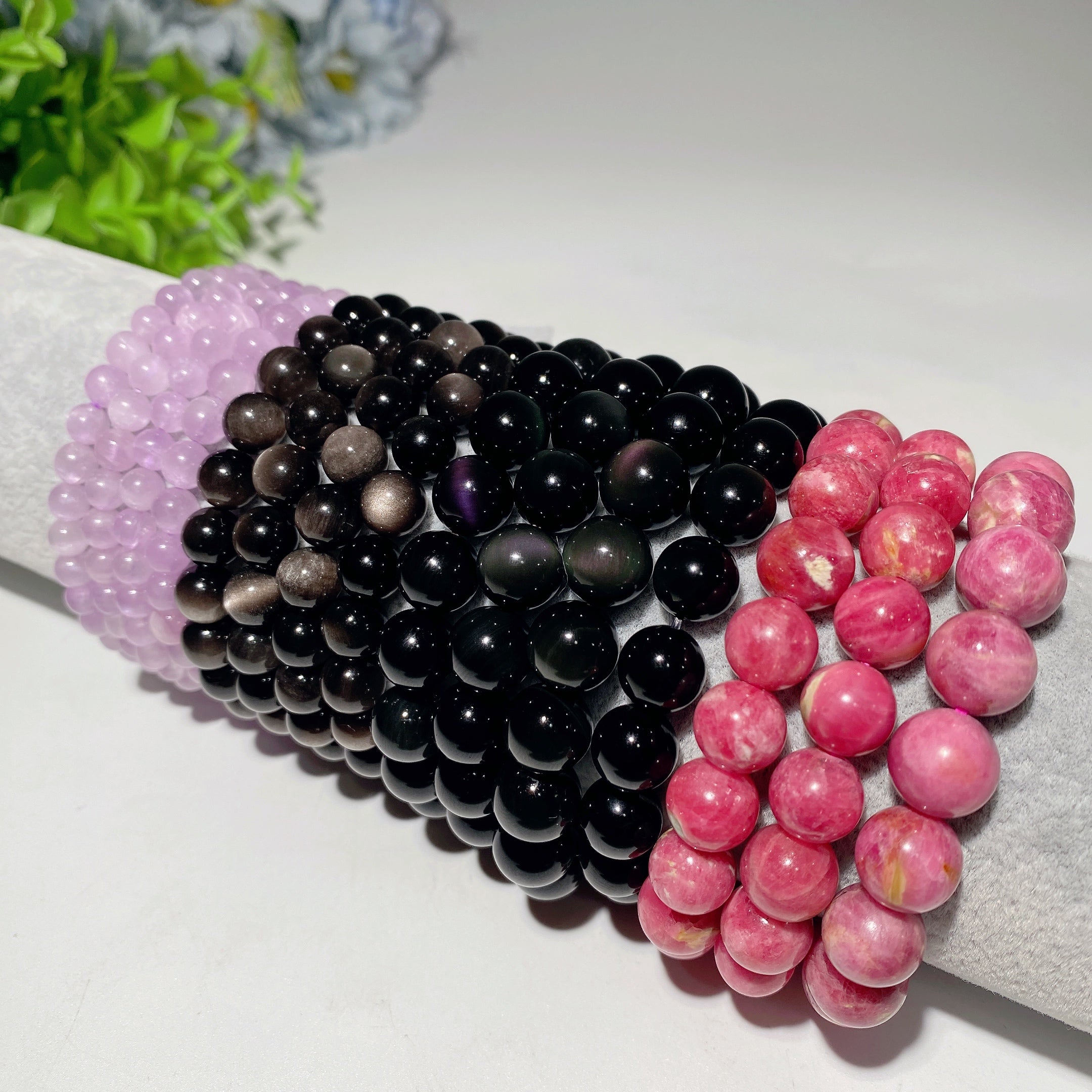 Multi-Gemstone Obsidian Bracelet 5-11mm for Healing & Protection
