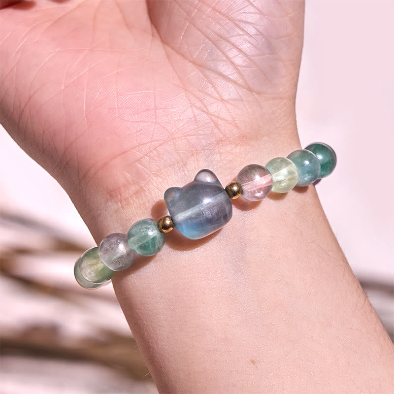 Mehrstein-Kristall-Katzenkopf-Armband zur Heilung