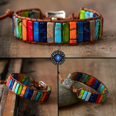 Mehrfarbiges Jaspis-Boho-Armband für Positivität