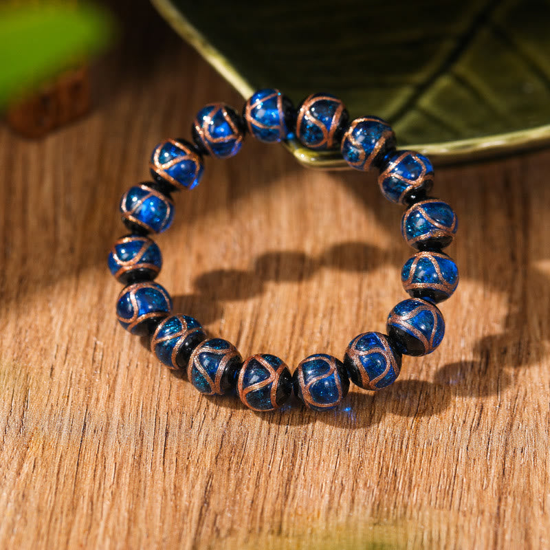 Mehrfarbiges spirituelles Armband aus Liuli-Glasperlen, 8 mm