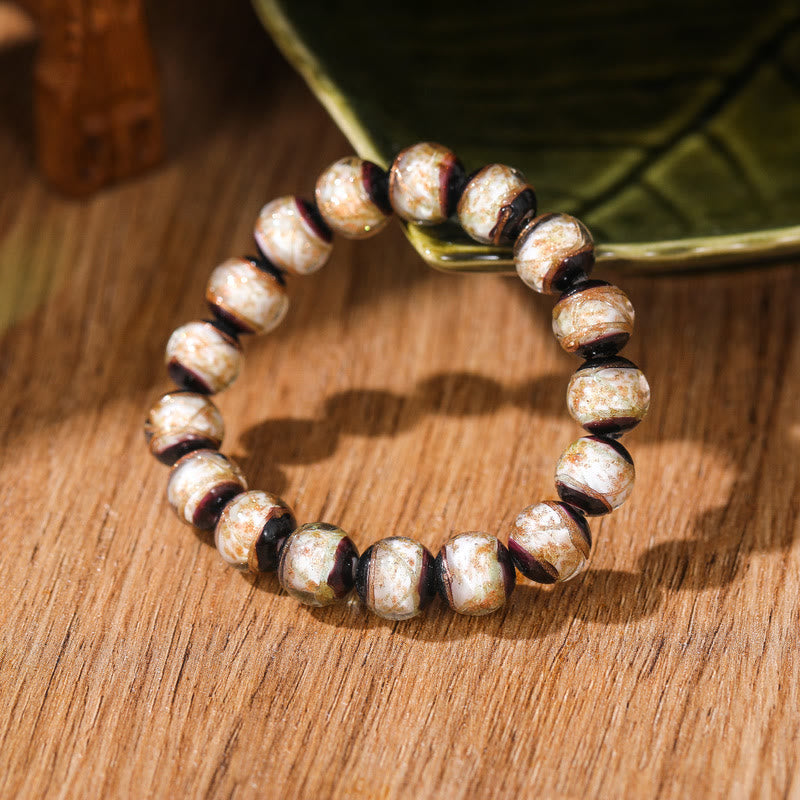 Mehrfarbiges spirituelles Armband aus Liuli-Glasperlen, 8 mm