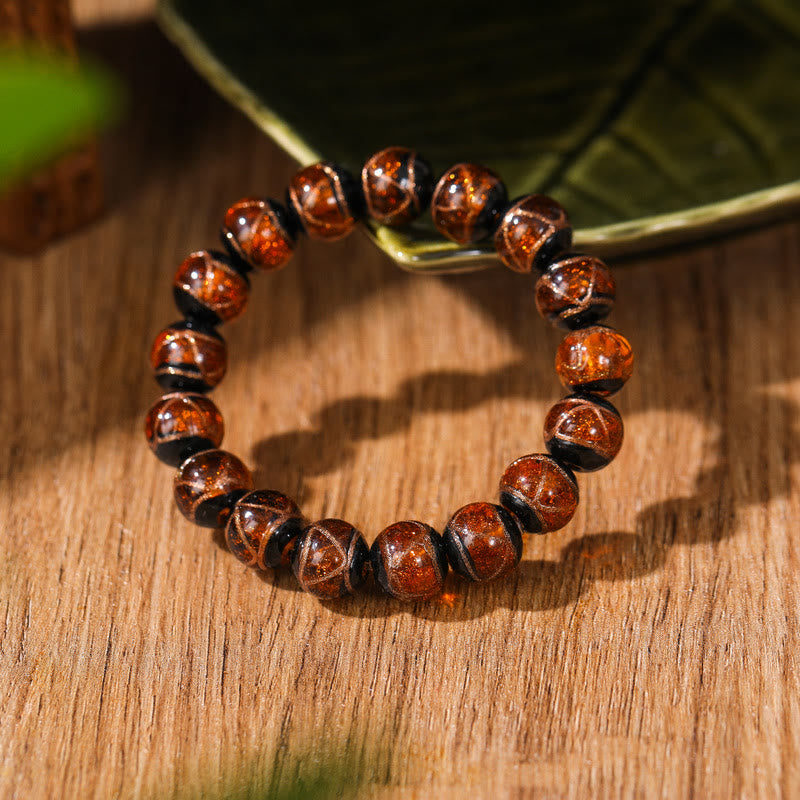 Mehrfarbiges spirituelles Armband aus Liuli-Glasperlen, 8 mm