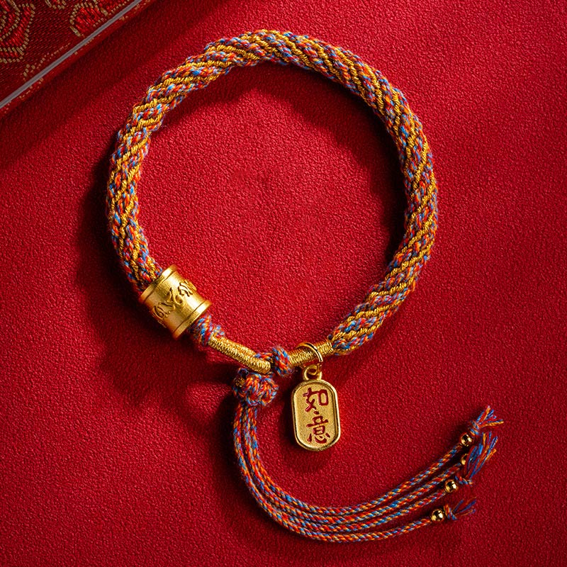 Mehrfarbiges tibetisches Om Mani Padme Hum-Armband für spirituelles Wohlbefinden