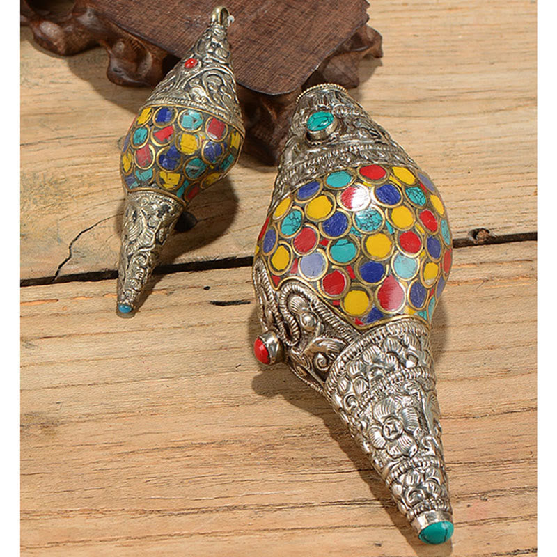 Natürliche bunte Shankha-Muschelmuschel-Dekoration für Zen-Dekor