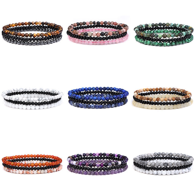 Natürliches Kristall-Armbandset für inneren Frieden und spirituelles Leben