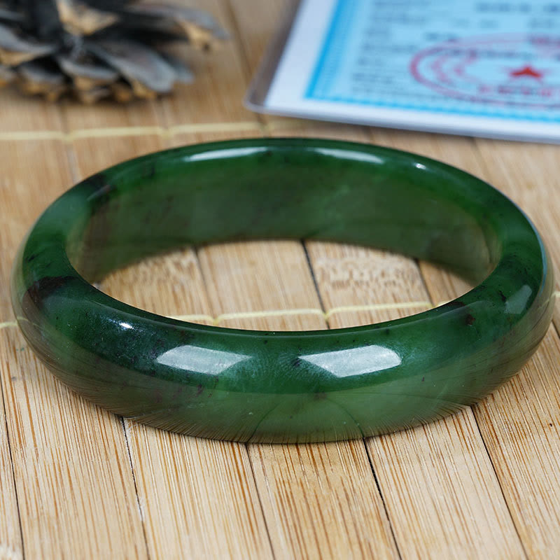 Natürliches Hetian Cyan Jade Armband für Erfolg & Glück 56mm