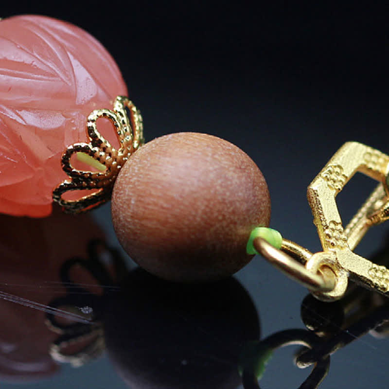 Natürliches Hetian Jade Bernstein Glücksarmband mit 6 mm Perlen