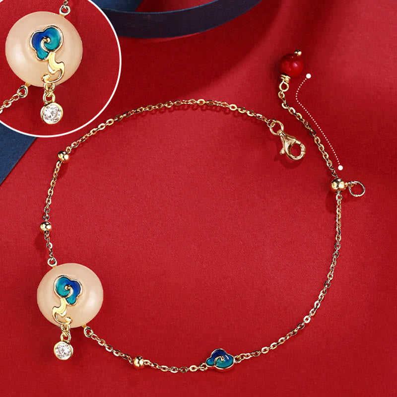 Natürliches Hetian Jade Glücksverheißendes Wolkenarmband