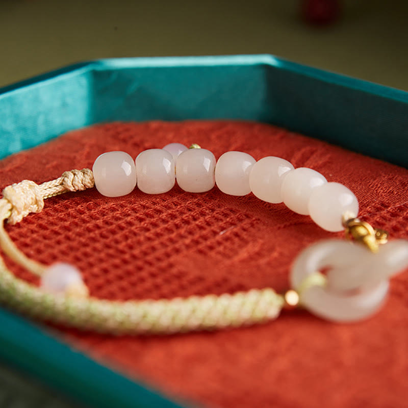 Natürliches Hetian Jade-Armband mit doppelter Peace-Schnalle für Fülle