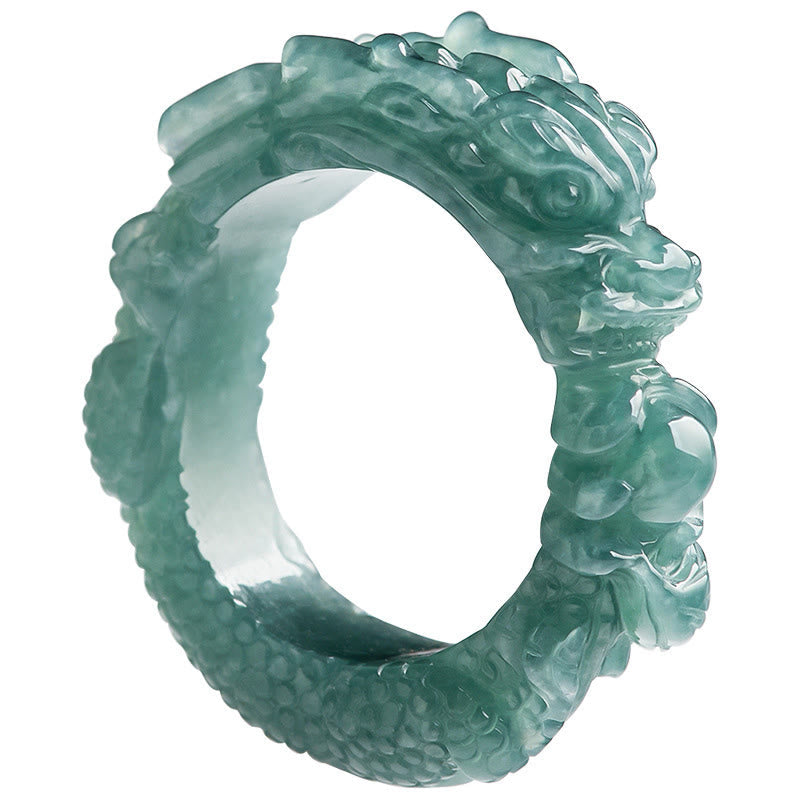 Natürlicher Jade-Drachen-Erfolgsring