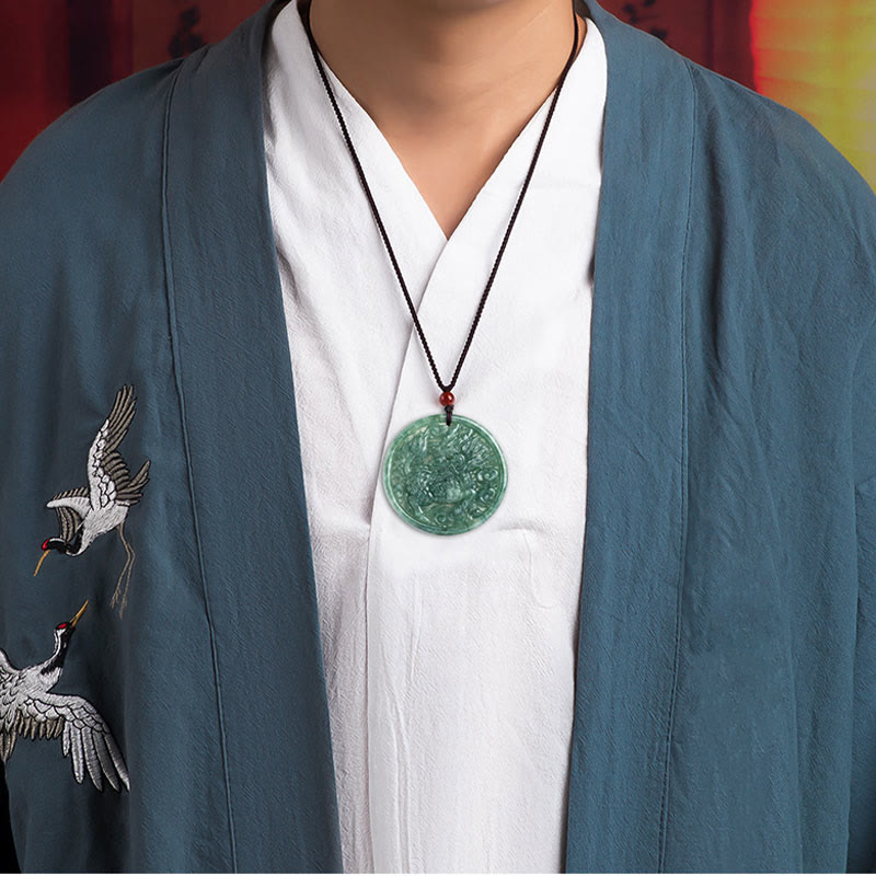 Natürliche Jade Kirin Fülle Halskette | Wohlstand & Glück