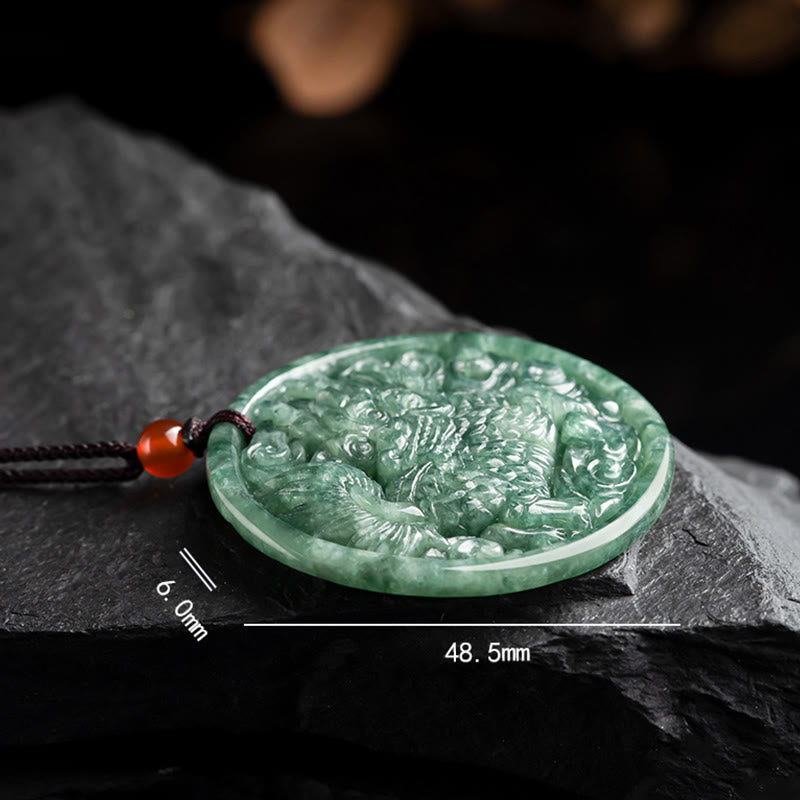 Natürliche Jade Kirin Fülle Halskette | Wohlstand & Glück
