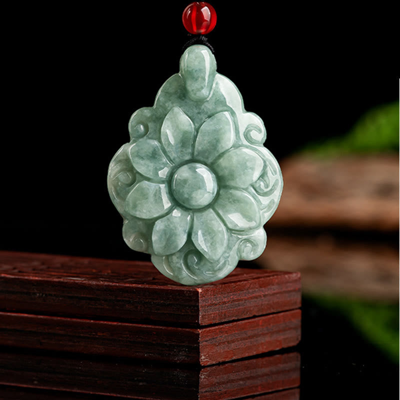 Halskette mit natürlichem Jade-Glücksanhänger | Wohlstand und Fülle